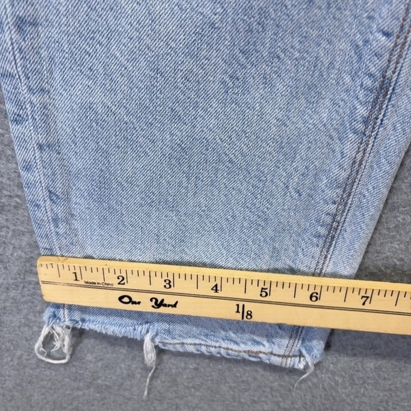 American Eagle Jeans Womens 4 Blue Mom High Rise Light Wash Distressed Denim - Picture 8 of 14